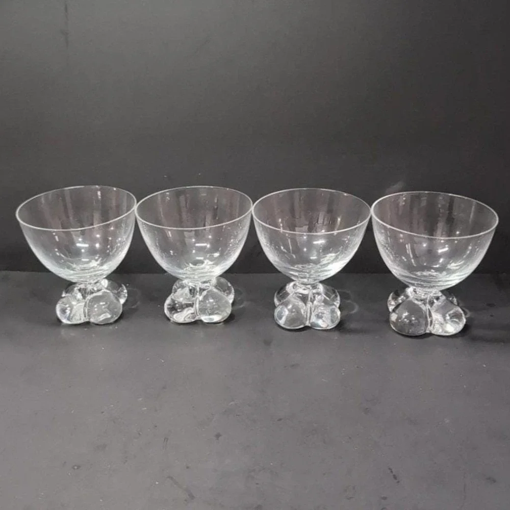 Tiffin Franciscan Du Jour‎ Champagne Coupes, Set of 4, Vintage Sherbet Glasses